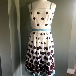 Women’s sz10. Dress Barn. Off white w/poka dots